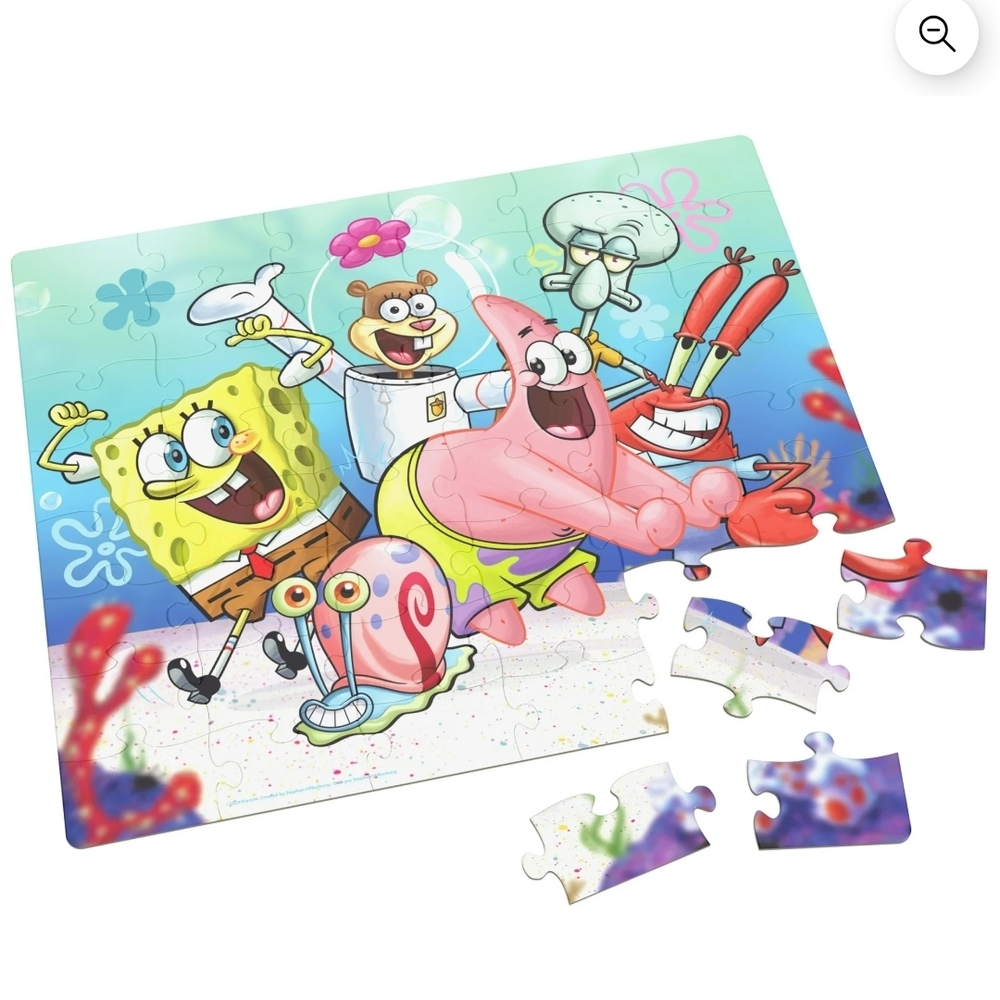 Nickelodeon SpongeBob SquarePants Puzzle Tin - Blue and Pink - Picture 9 of 12